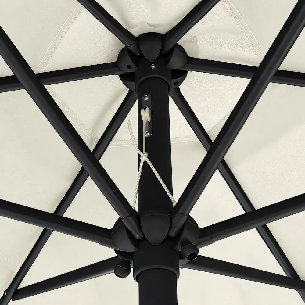 Market Umbrella 2.7m Round Sand White - Aluminium Pole, Crank Opening | Calade