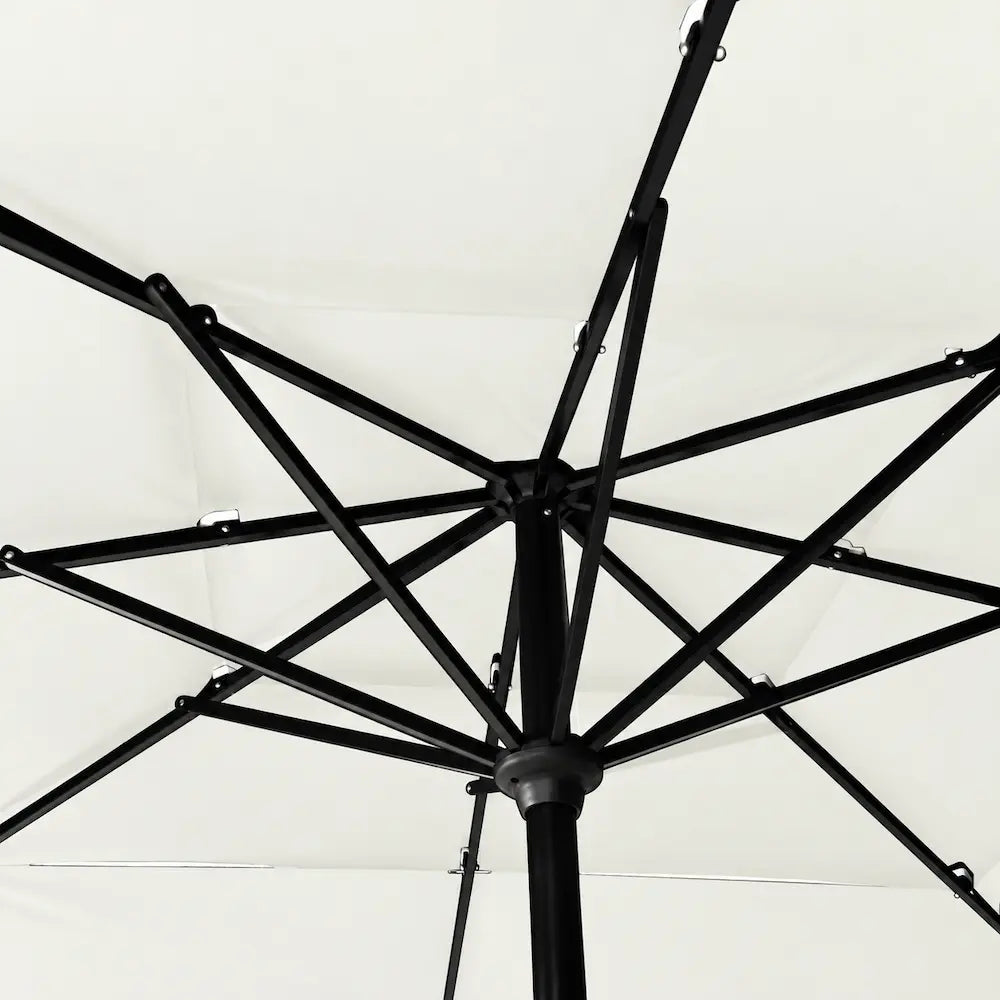 3-Tier Market Umbrella 2.5m Sand - Aluminium, Crank & Tilt | Tonnelle