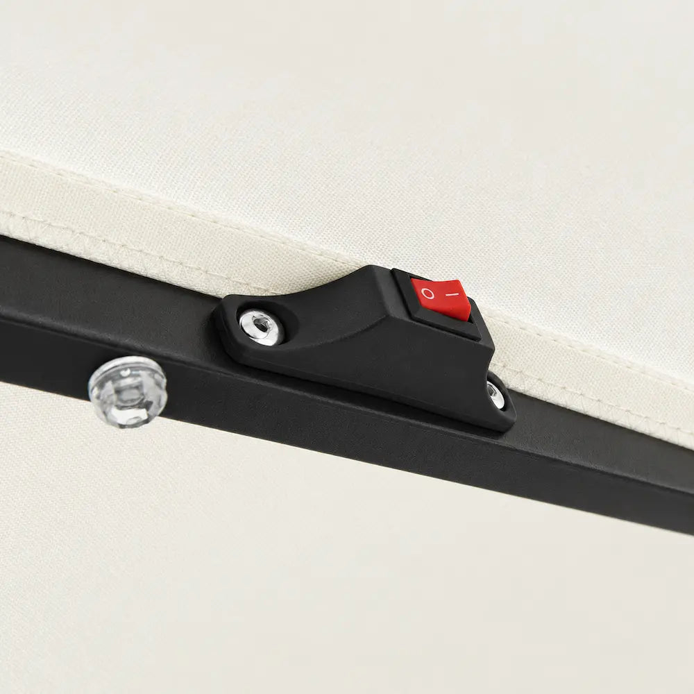 Large LED Market Umbrella 3.95m Sand & Anthracite - Crank & Tilt | Veillée
