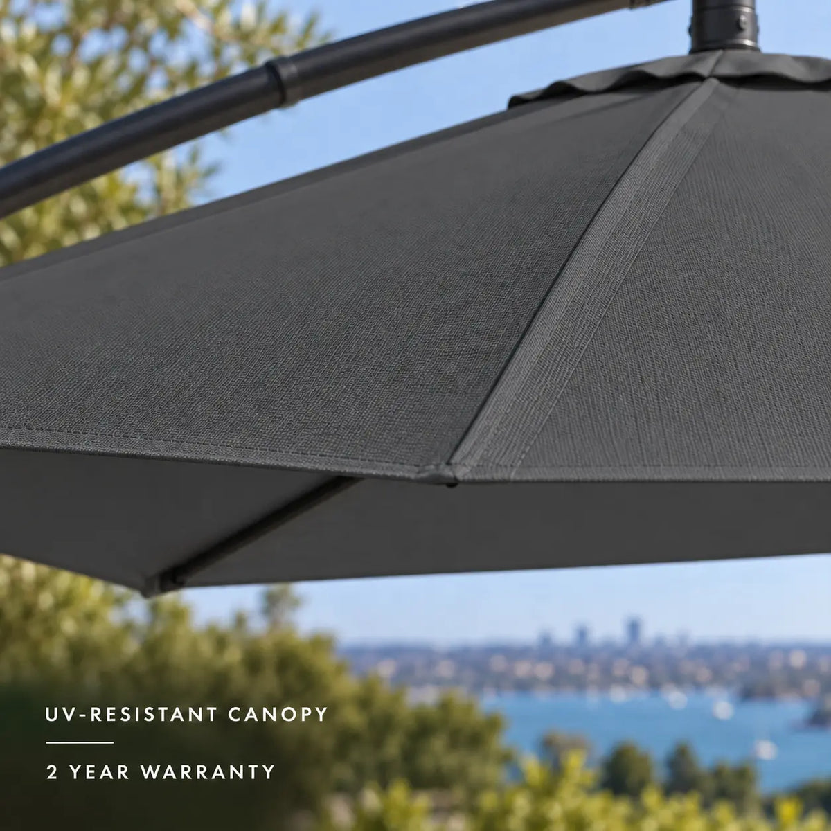 anthracite waterproof UV-resistant canopy close-up texture