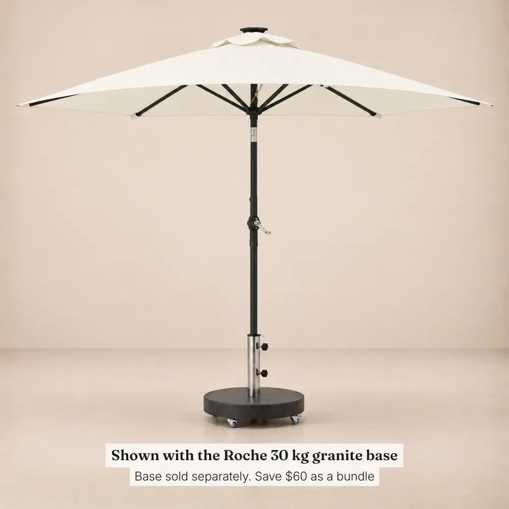 Small Market Umbrella 2.25m White - Steel Pole, Crank & Tilt | Placette
