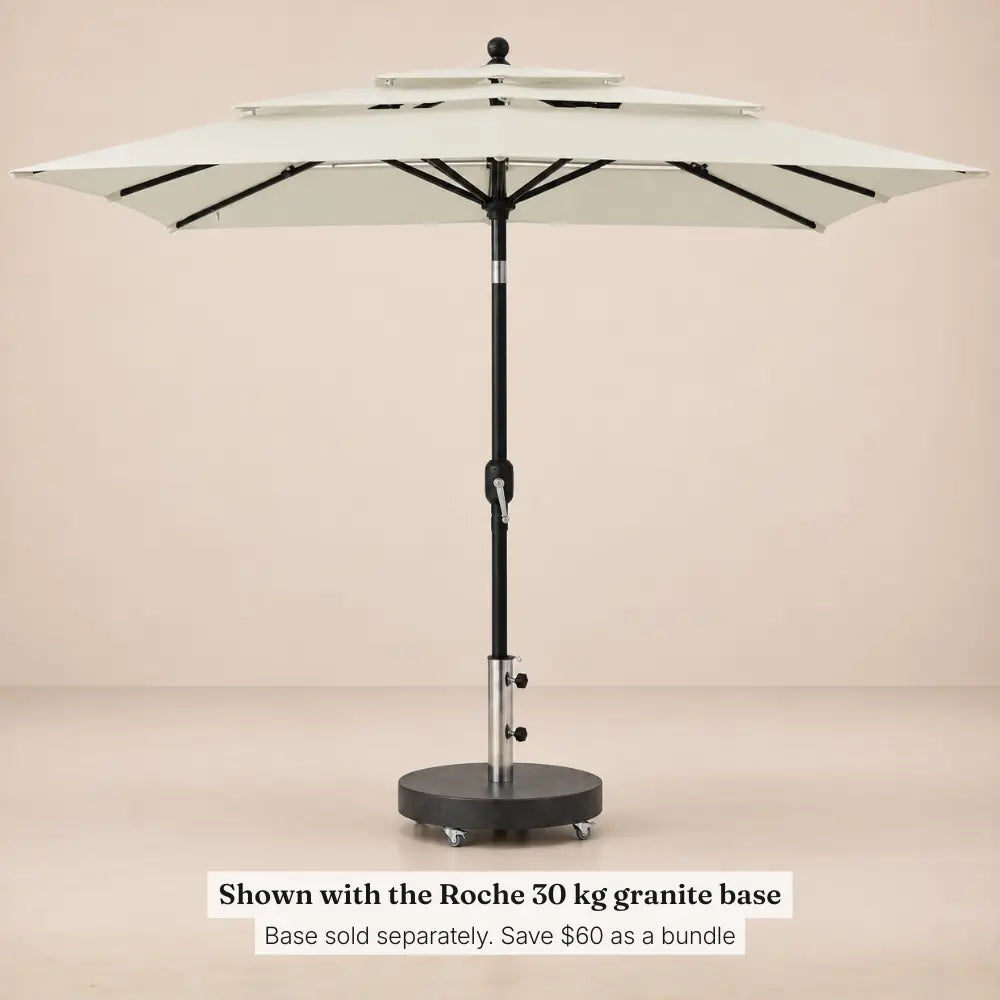 3-Tier Market Umbrella 2.5m Sand - Aluminium, Crank & Tilt | Tonnelle