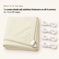 Rectangular Shade Sail Cream | Water-Resistant Sun & Rain Cover | Spinnaker