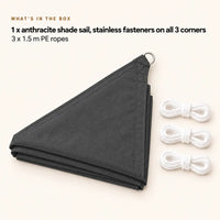Triangular Shade Sail Anthracite | Water-Resistant Sun & Rain Cover | Genoa