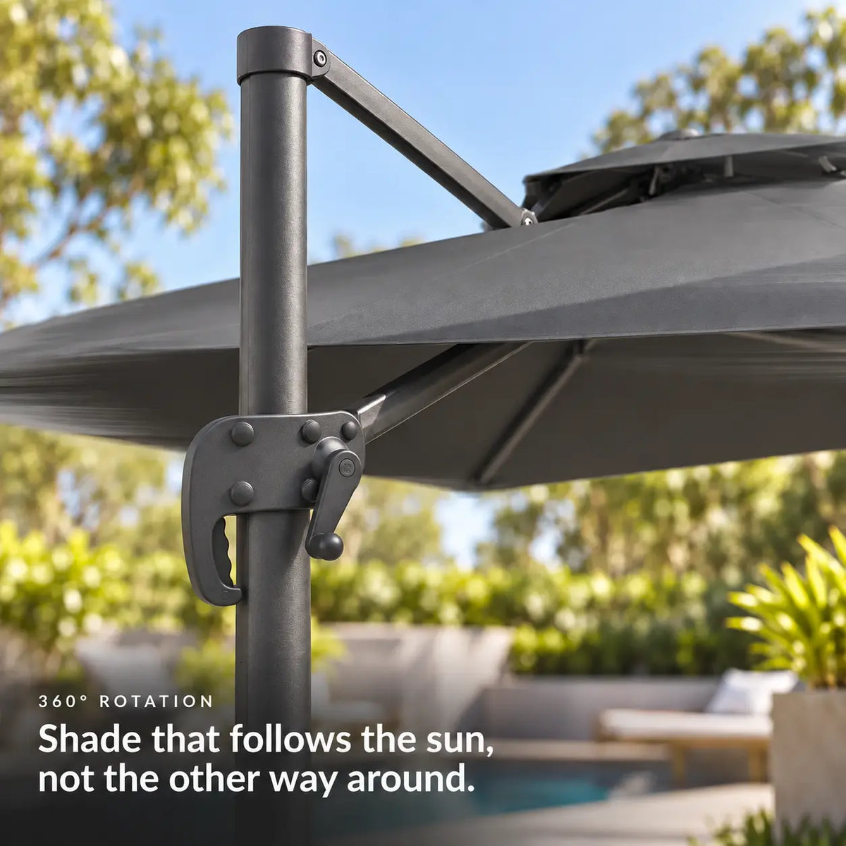 Cantilever umbrella 3x3 360-degree rotation joint