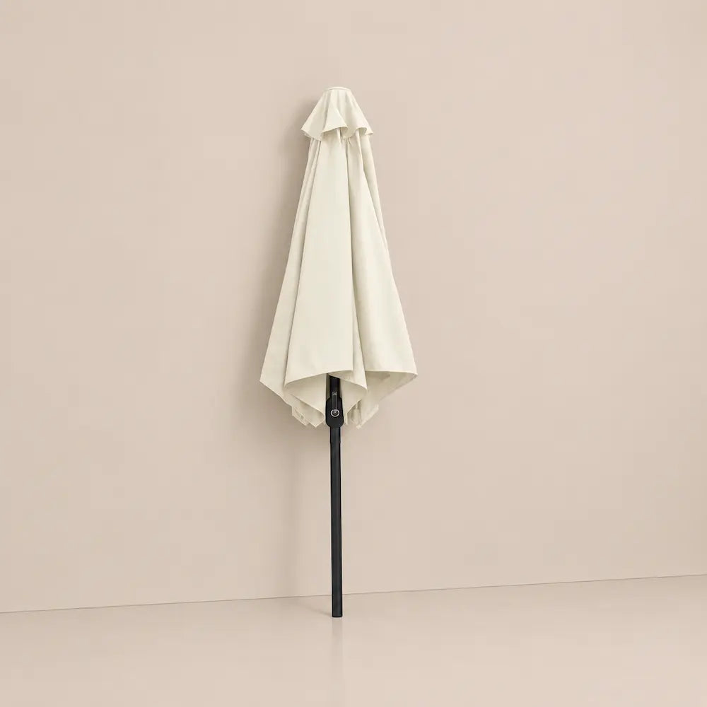 Market Umbrella 2.7m Round Sand White - Aluminium Pole, Crank Opening | Calade