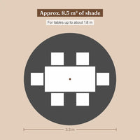 Market Umbrella 3.3m Round Anthracite - Hardwood & Bamboo, Double Pulley | Bosquet