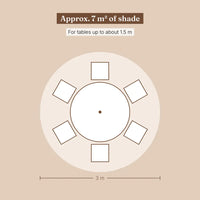 Market Umbrella 3m Round Sand - Hardwood Pole, Single Pulley | Mas
