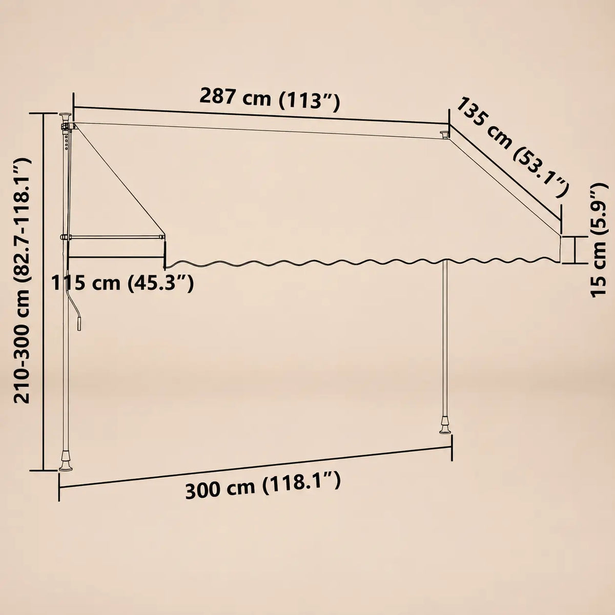 Manual Retractable Awning Cream | Persienne