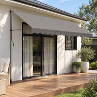 anthracite retractable awning shading outdoor patio