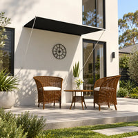 anthracite manual retractable awning shading outdoor patio