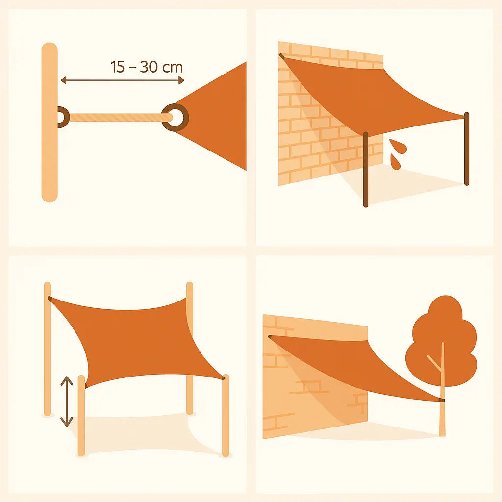 Rectangular Shade Sail Cream - UV-Protective, Mould-Resistant | Spinnaker