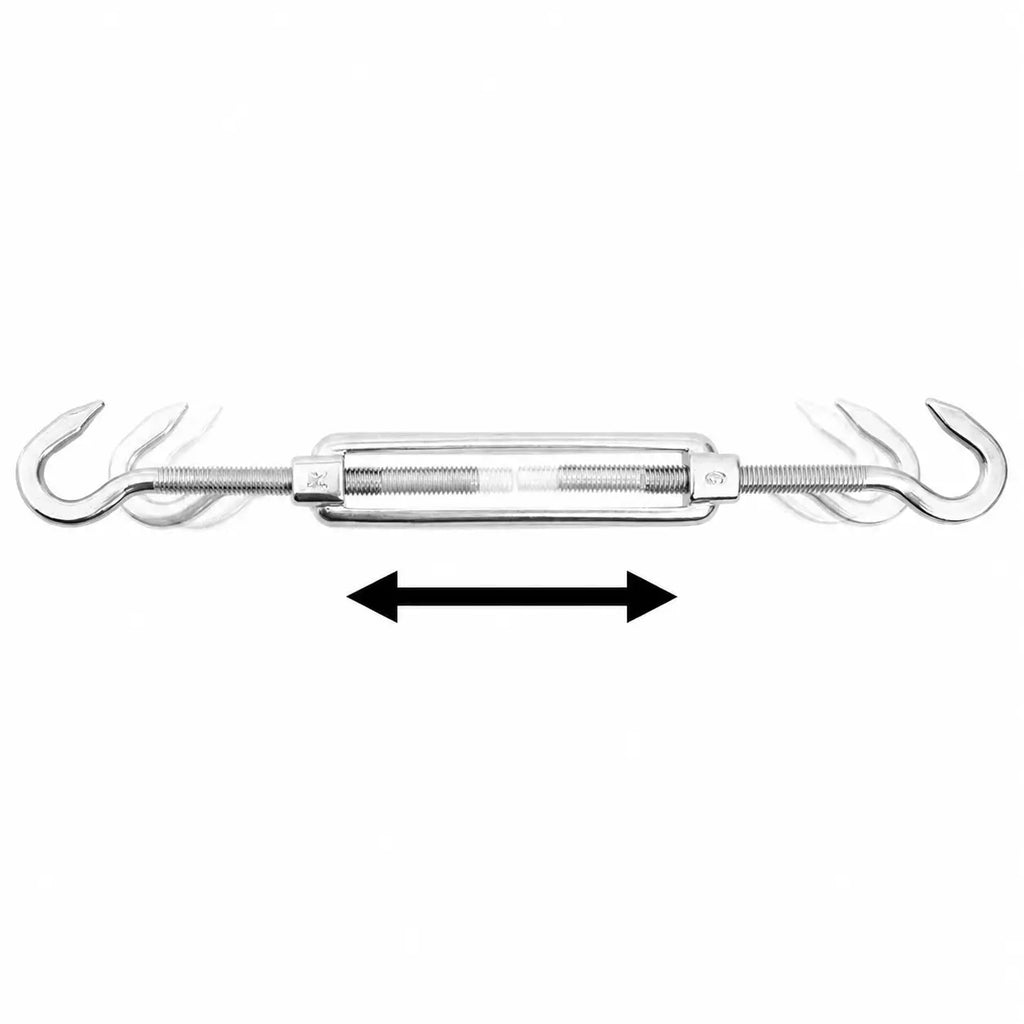 Shade Sail Fitting Kit – Stainless Steel | 4 Pad Eyes, 2 Carabiners, 2 Turnbuckles