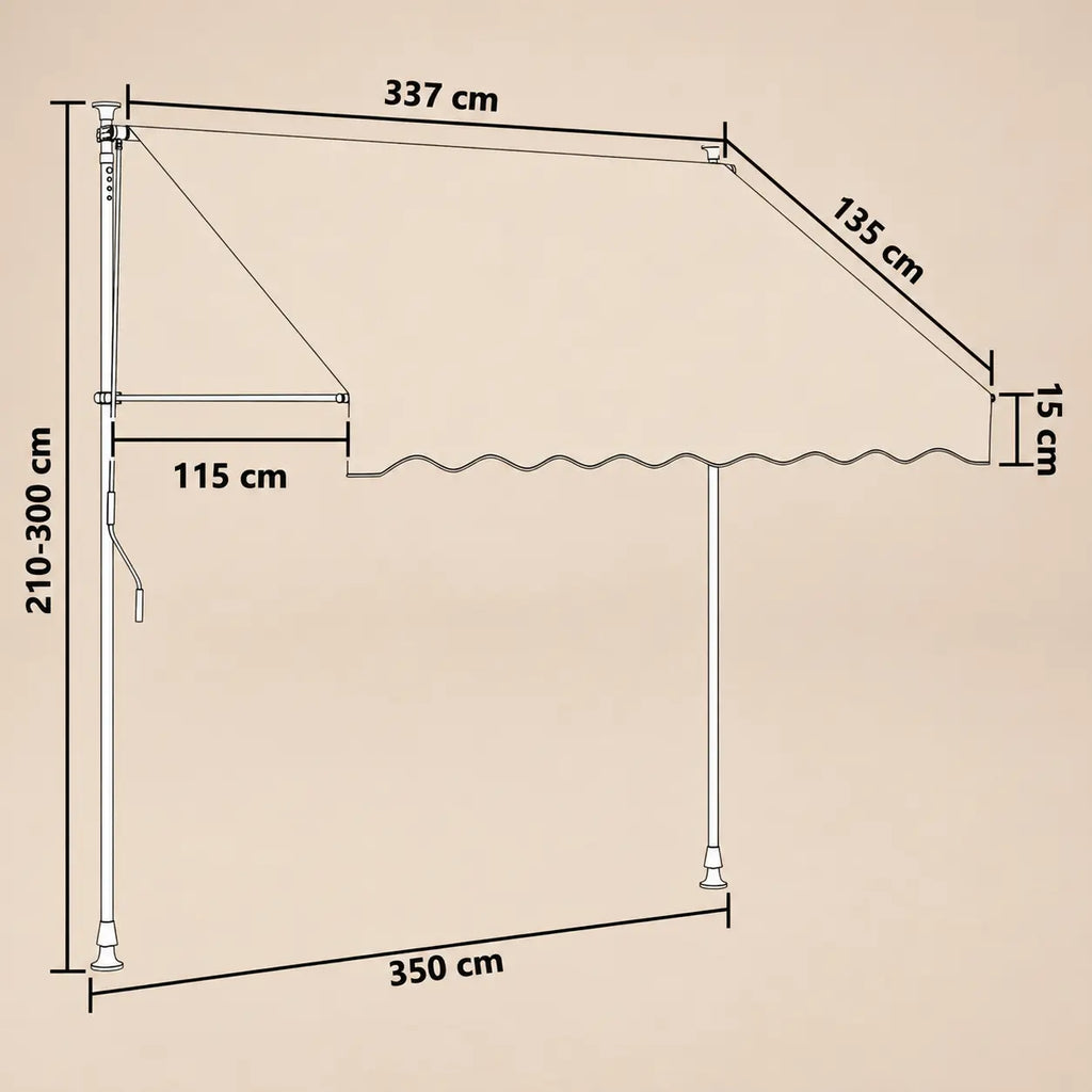 Manual Retractable Awning Taupe | Ocre