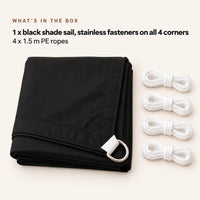 Rectangular Shade Sail Black | Water-Resistant Sun & Rain Cover | Leeward