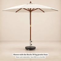 Mas market umbrella standing in the Roche 30 kg granite umbrella base